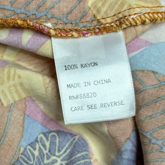 C&C California Floral Tropical MIDI Skirt size small pink yellow vacation boho - Picture 4 of 7